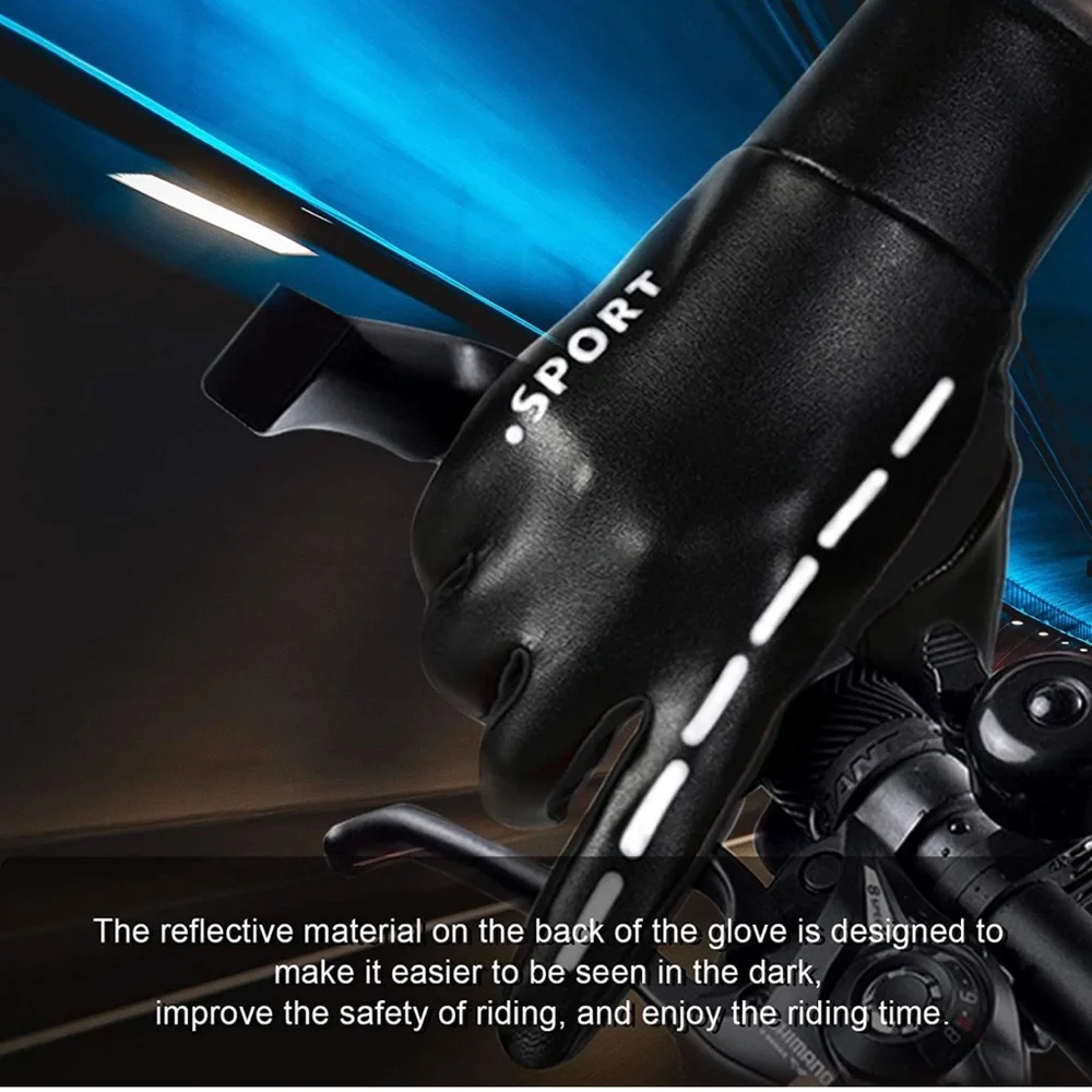 Winter Gloves, PU Leather Gloves, Newest Windproof Warm Touchscreen Gloves